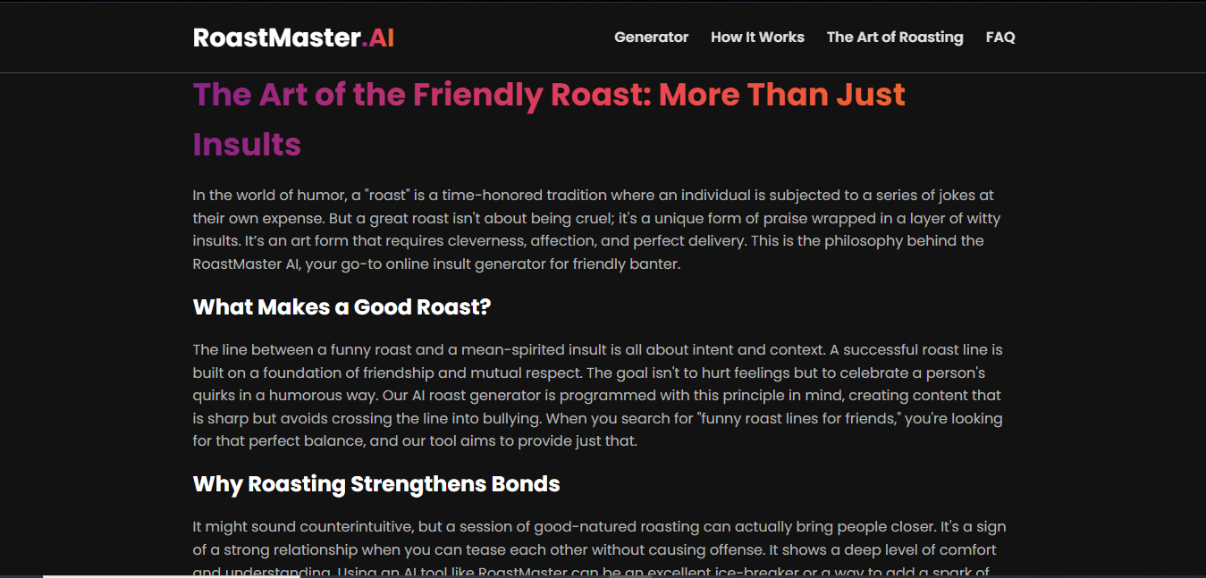 Roast Generation